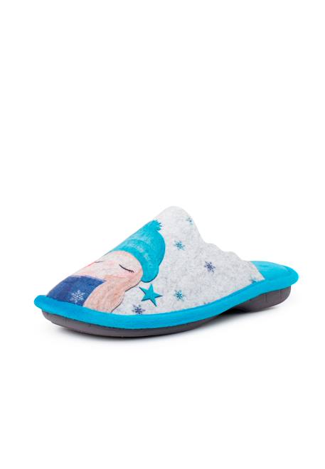 Sabots de maison en feutre  phrases Bleu marine+Turquoise 8 - vertbaudet enfant 