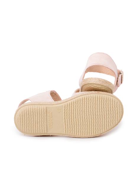 Sandale en suède brides croisées et semelle en jute Bleu+Camel+Rose 13 - vertbaudet enfant 