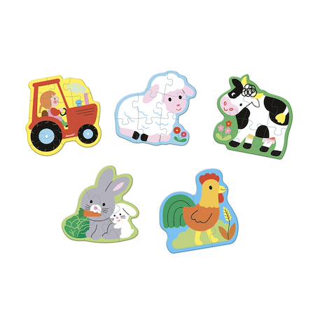Puzzle évolutif la ferme - 2 à 10 pièces Multicolore 1 - vertbaudet enfant 