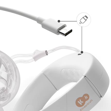 Tire-Lait Électrique Double Kinderkraft GENTLENEST avec Fonction Soft-Heat, USB-C, 3 Modes et 9 Niveaux d’Intensité Gold 6 - vertbaudet enfant 