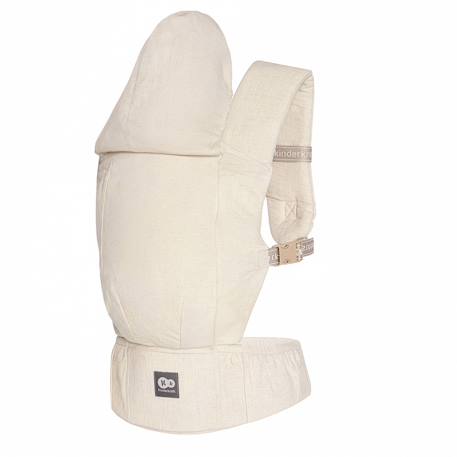 Porte-bébé ELARA ergonomique lin et coton 3 mois à 20 kg, position m, panneau réglable, capuche amovible beige Beige 4 - vertbaudet enfant 