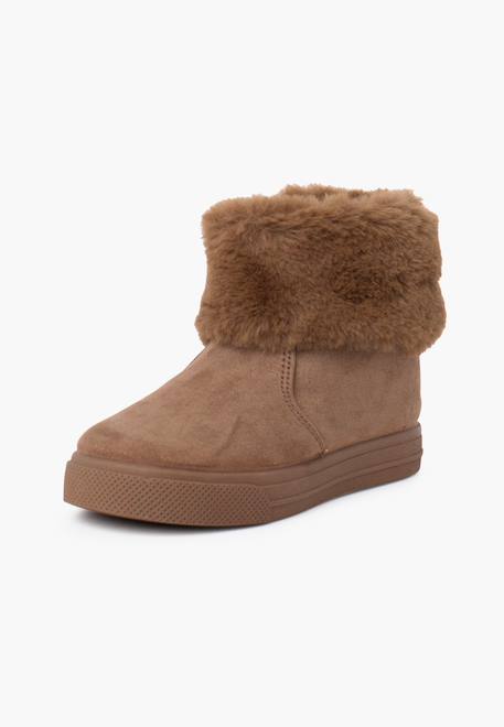 Bottes à col roulé en fourrure pour fille Bleu marine+Gris+Rose+Taupe 20 - vertbaudet enfant 