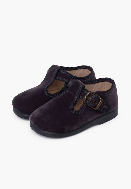 Salomés velours boucle Bleu marine+Gris+Noir 10 - vertbaudet enfant 
