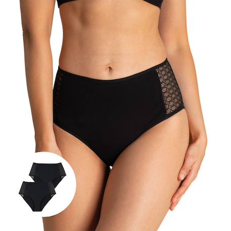 Lot de 2 culottes midi pour fuites urinaires femme Noir 1 - vertbaudet enfant 
