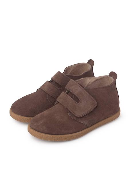 Bottes en suéde avec large bande adhésive Bleu marine+Gris+Taupe 16 - vertbaudet enfant 