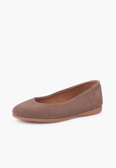 Ballerines plates en suède pour filles s Bordeaux+Gris foncé+Taupe 14 - vertbaudet enfant 