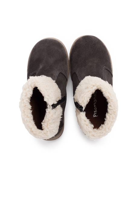 Botte de sport avec fermeture éclair et semelle en peau de mouton Bleu marine+Gris 10 - vertbaudet enfant 