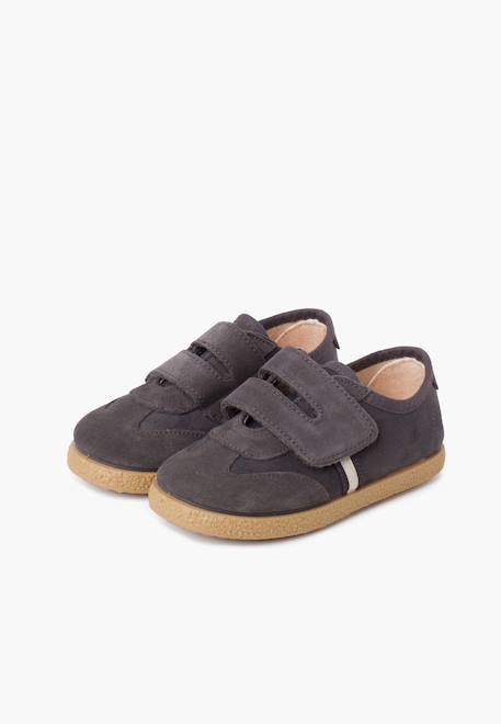 Chaussures pour garçon avec fermeture à l'avant avec sangle adhérente Bleu marine+Gris+Taupe 10 - vertbaudet enfant 