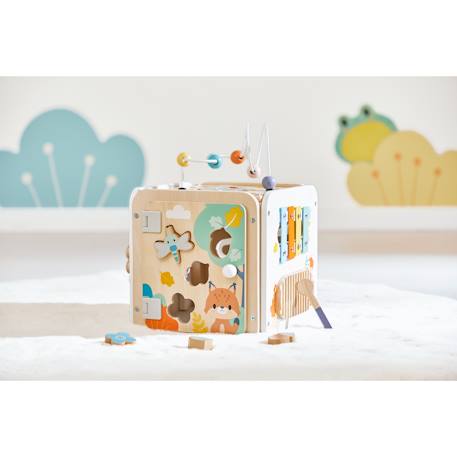 Grand cube d'activitès en bois  pure Multicolore 1 - vertbaudet enfant 