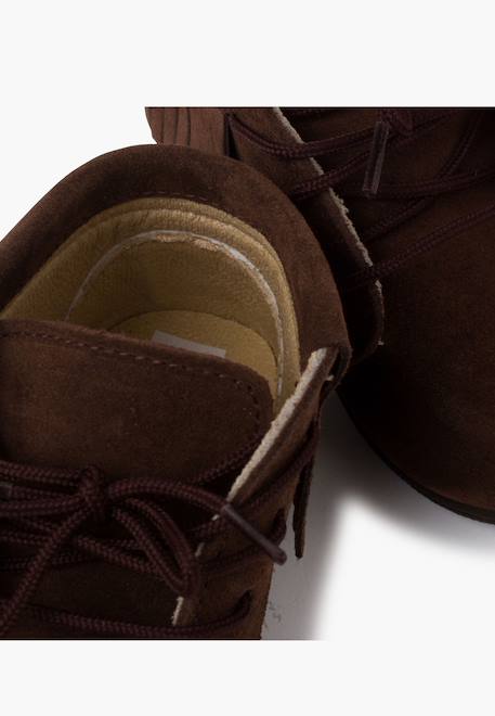 Bottes frangées à lacets premiers pas Bleu marine+Gris+Marron+Rose+Taupe 18 - vertbaudet enfant 