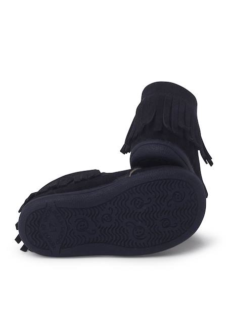 Bottes frangées à lacets premiers pas Bleu marine+Gris+Marron+Rose+Taupe 3 - vertbaudet enfant 