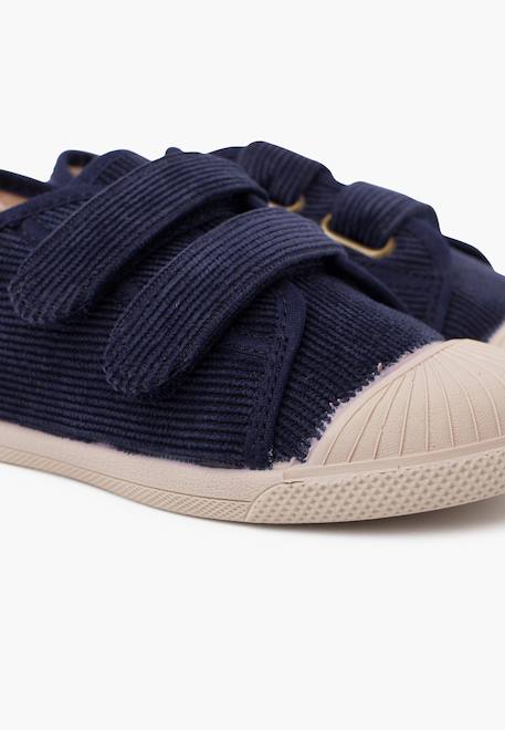 Baskets en velours côtelé avec bout en caoutchouc et double fermeture Bleu marine+Gris+Taupe 6 - vertbaudet enfant 