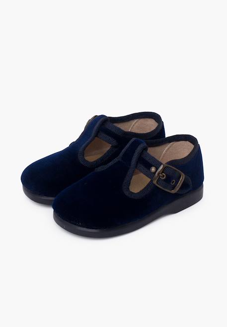 Salomés velours boucle Bleu marine+Gris+Noir 4 - vertbaudet enfant 
