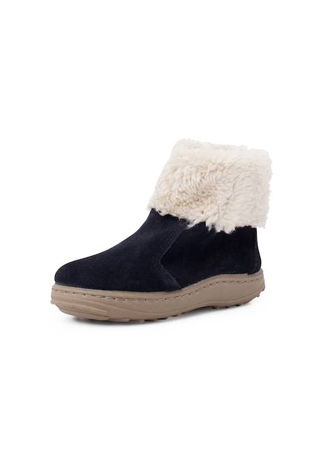 Botte de sport avec fermeture éclair et semelle en peau de mouton Bleu marine+Gris 2 - vertbaudet enfant 