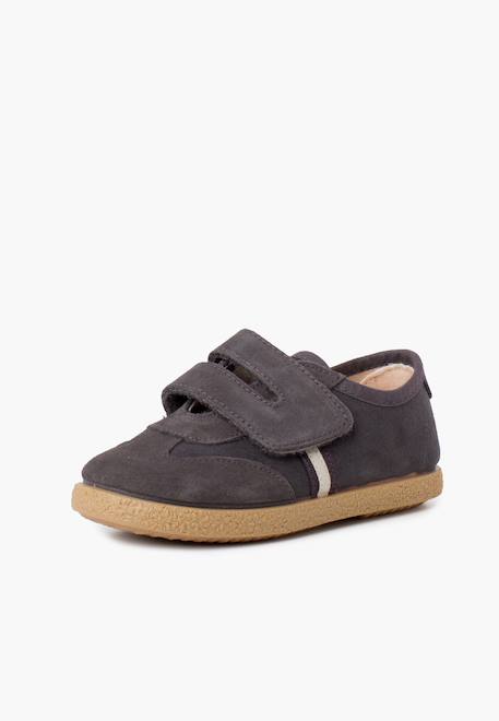 Chaussures pour garçon avec fermeture à l'avant avec sangle adhérente Bleu marine+Gris+Taupe 8 - vertbaudet enfant 