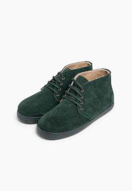 Bottes fourrées pour enfant à lacets Bleu+Bleu marine+Bordeaux+Camel+Taupe+Vert 33 - vertbaudet enfant 