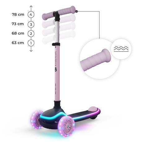 Trottinette Kinderkraft RAKET UP 2 en 1 avec Siège Réglable, Roues RGB et LED, Guidon Ajustable et Pliage Compact Beige+Black+Blue+Pink 22 - vertbaudet enfant 