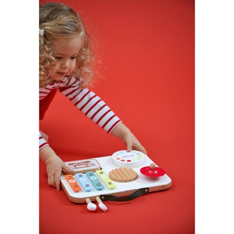 Table musicale baby en bois - 5 activités Multicolore 4 - vertbaudet enfant 