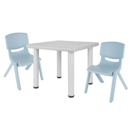Table enfant avec 2 chaises Bleu clair et gris+Gris+Rose et gris+Vert 1 - vertbaudet enfant 