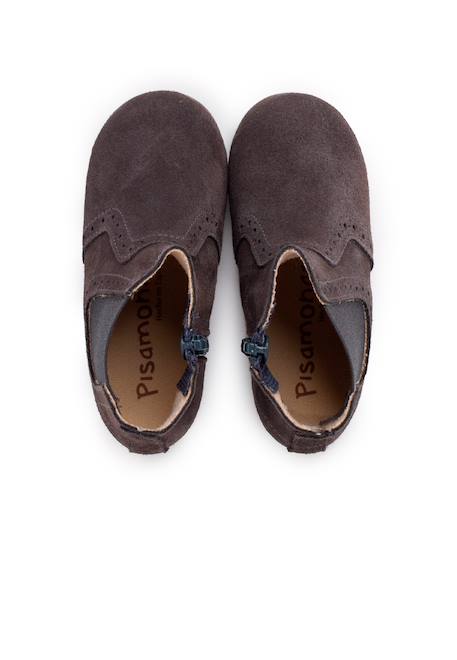 Bottines zippées et élastiques fille Caramel mou+Gris 11 - vertbaudet enfant 