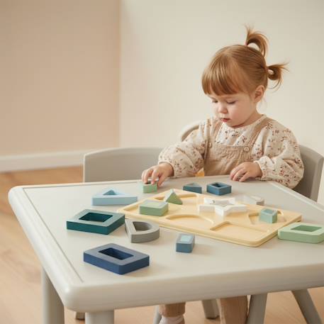 Table enfant avec 2 chaises Bleu clair et gris+Gris+Rose et gris+Vert 9 - vertbaudet enfant 