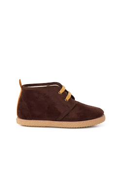 Chaussures-Bottines doublées en suède de mouton avec bande arrière