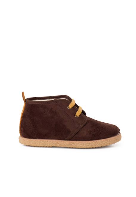 Bottines doublées en suède de mouton avec bande arrière Gris+Marron 7 - vertbaudet enfant 