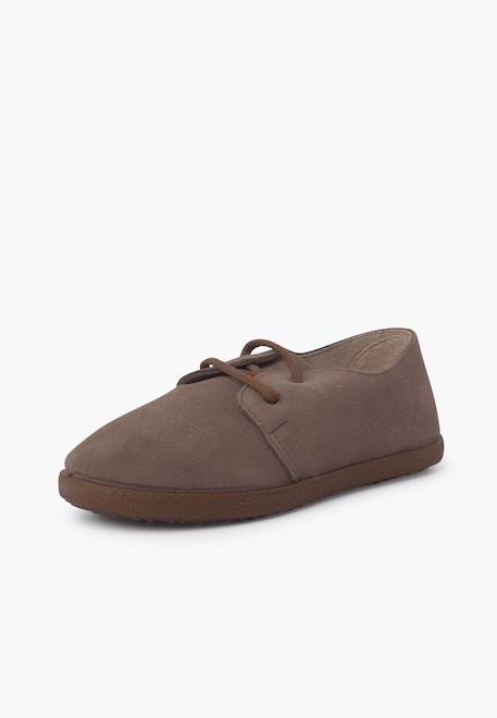 Chaussures à lacets en suède avec semelle caramel Bleu marine+Camel+Gris foncé+Taupe 20 - vertbaudet enfant 