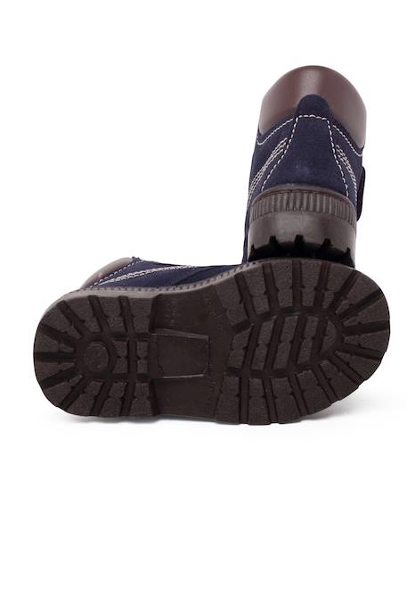 Bottes à semelle de piste avec coutures fermeture adhérentes Bleu marine+Gris+Taupe 3 - vertbaudet enfant 