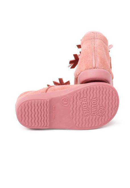 Bottines à lacets en daim avec ornement flocon de neige Gris+Rose+Taupe 9 - vertbaudet enfant 