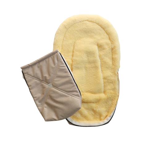 Chancelière pour siège auto en peau d'agneau EMMY anthracite+gingembre+gris clair chiné+kaki 8 - vertbaudet enfant 
