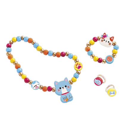 4 bijoux en bois à créer petits chats MULTICOLORE 2 - vertbaudet enfant 