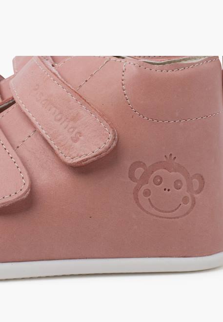 Bottine sport en cuir à bout blanc Couleur cuir+Rose 12 - vertbaudet enfant 