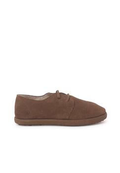 Chaussures-Chaussures à lacets en suède avec semelle caramel