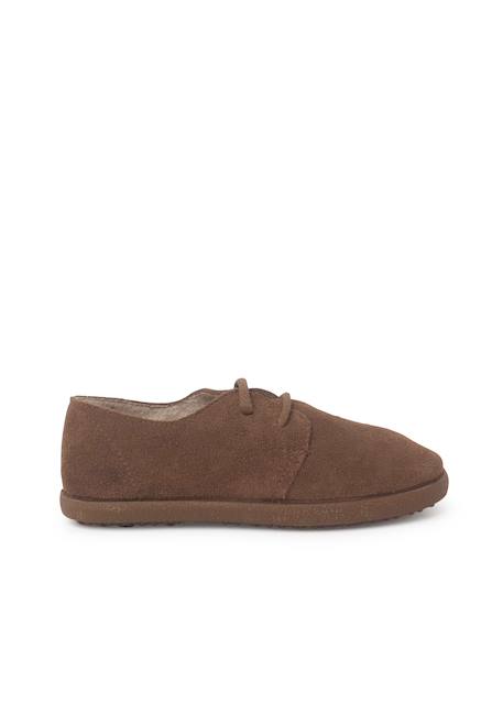 Chaussures à lacets en suède avec semelle caramel Bleu marine+Camel+Gris foncé+Taupe 7 - vertbaudet enfant 