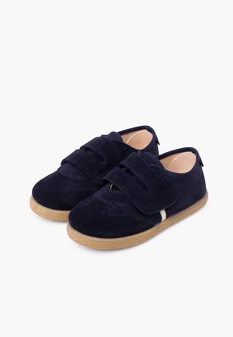 Chaussures pour garçon avec fermeture à l'avant avec sangle adhérente Bleu marine+Gris+Taupe 4 - vertbaudet enfant 
