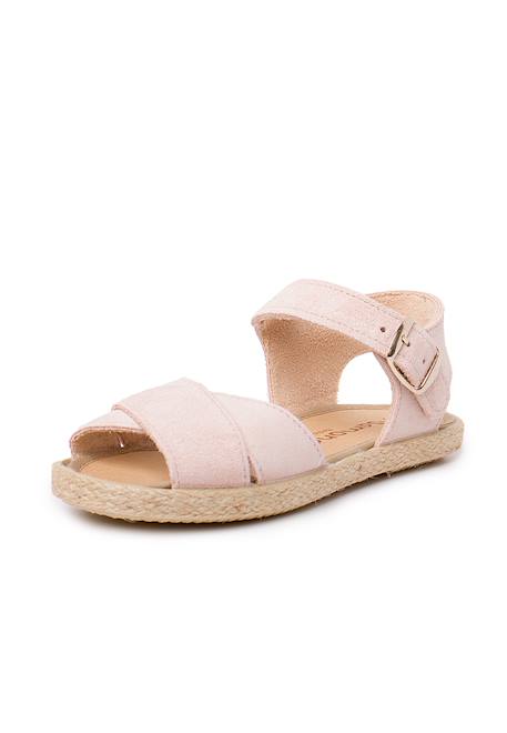 Sandale en suède brides croisées et semelle en jute Bleu+Camel+Rose 12 - vertbaudet enfant 