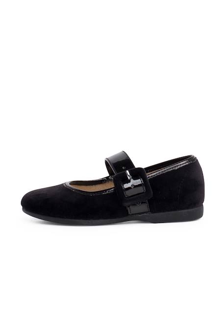 Velours chaussures babies large bracelet en cuir verni Noir+Rose pâle 1 - vertbaudet enfant 
