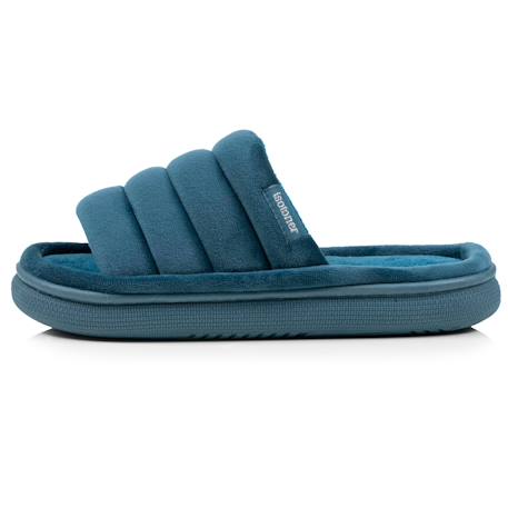 Chaussons mules ouvertes velours semelle bloup xtra confort Bleucanard+Léopard camel+Multicolor+Vertamande 3 - vertbaudet enfant 