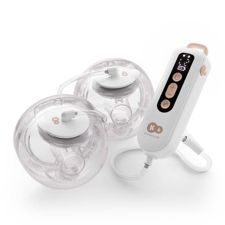 Tire-Lait Électrique Double Kinderkraft GENTLEFLOW avec Mémoire des Réglages, Batterie USB-C et 3 Modes de Tirage Gold+Pink 2 - vertbaudet enfant 