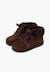 Bottines en suède fille col fourrure lacets en satin Bleu marine+Gris+Marron+Rose+Taupe 16 - vertbaudet enfant 