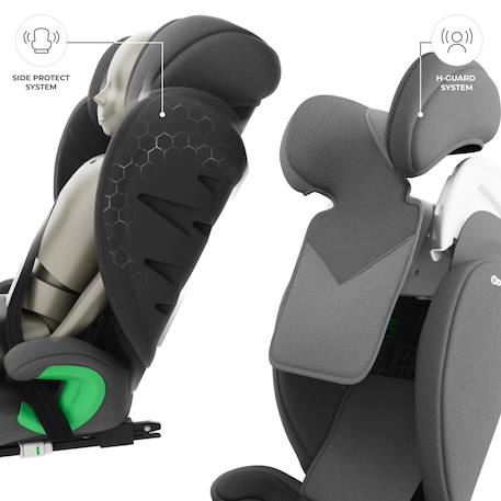 Siège Auto Kinderkraft JUNIOR FIX 2 PLUS 100-150 cm avec ISOFIX, H-GUARD, SPS, AIR FLOW et Appuie-Tête Réglable Black+Green+Grey+Pink 15 - vertbaudet enfant 