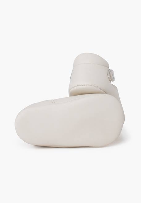 Salomés en cuir avec fermeture scratch Beige+Blanc+Bleu marine+Couleur cuir+Gris 3 - vertbaudet enfant 