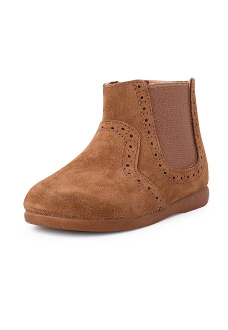 Bottines zippées et élastiques fille Caramel mou+Gris 2 - vertbaudet enfant 