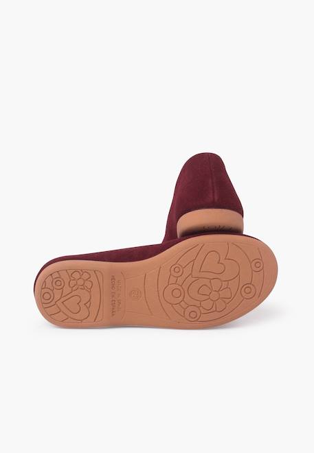 Ballerines plates en suède pour filles s Bordeaux+Gris foncé+Taupe 3 - vertbaudet enfant 