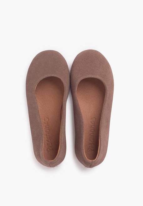 Ballerines plates en suède pour filles s Bordeaux+Gris foncé+Taupe 17 - vertbaudet enfant 