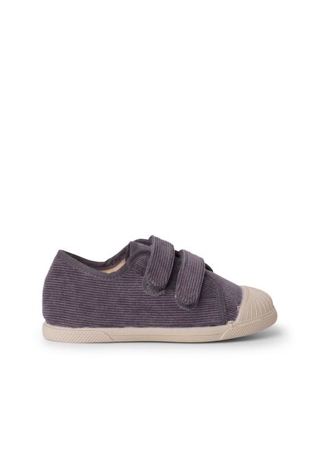 Baskets en velours côtelé avec bout en caoutchouc et double fermeture Bleu marine+Gris+Taupe 7 - vertbaudet enfant 