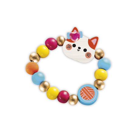 4 bijoux en bois à créer petits chats MULTICOLORE 5 - vertbaudet enfant 