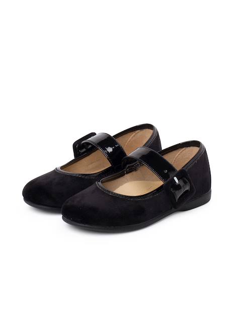 Velours chaussures babies large bracelet en cuir verni Noir+Rose pâle 4 - vertbaudet enfant 