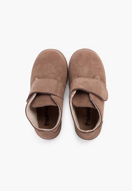 Bottines à brides larges adhérentes en fourrure Bleu+Bleu marine+Camel+Gris+Rose+Taupe 35 - vertbaudet enfant 